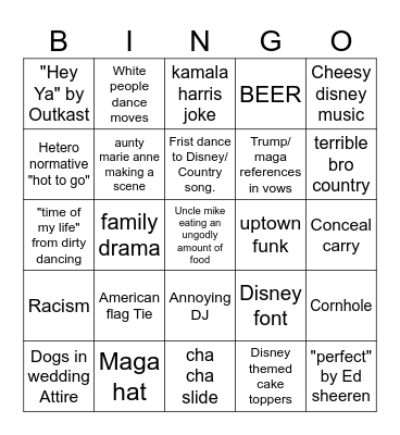 Wedding bingo Card