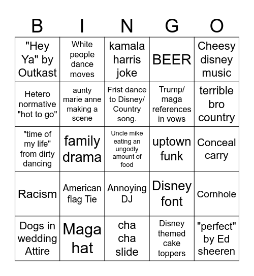 Wedding bingo Card