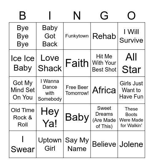 Speed Round #2 Bingo Card