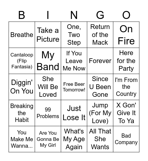 Mixed CD #12 Bingo Card