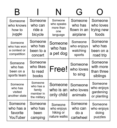 WAVA Bingo Card