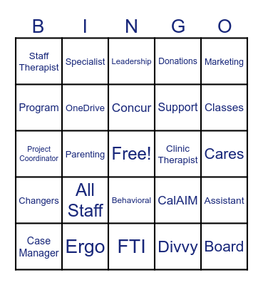 FSA Bingo Card