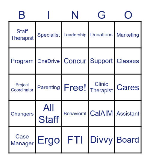 FSA Bingo Card