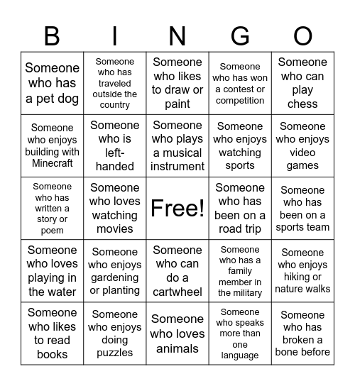 WAVA Bingo Card