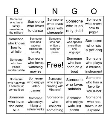 WAVA Bingo Card