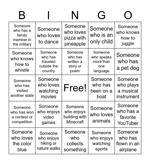 WAVA Bingo Card