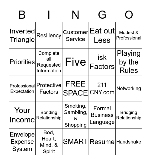 VFC CTT BINGO Card