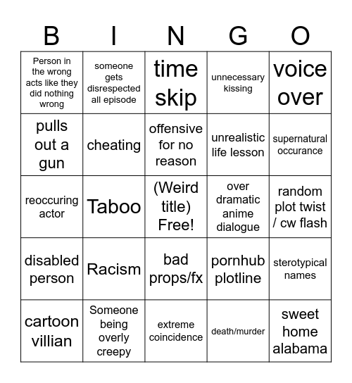 tommorows teachings bingo Card
