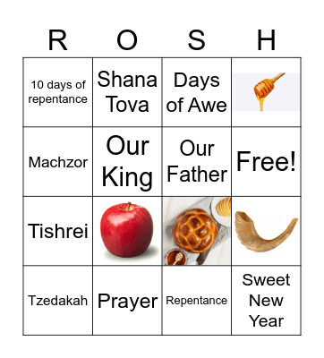 Rosh Hashanah Bingo Card