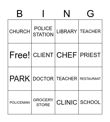 MY COMMUNITY Bingo Card