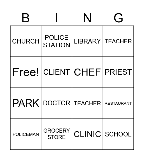 MY COMMUNITY Bingo Card