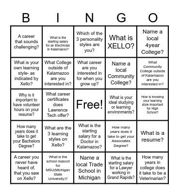 XELLO BINGO Card