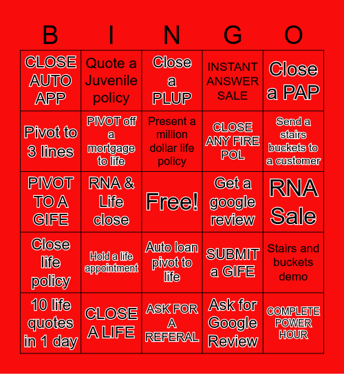 BINGO BANGO BONGO Bingo Card