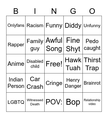 Instagram Reels Bingo Card