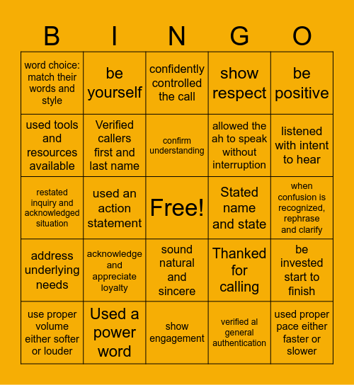 Reg E Bingo Card