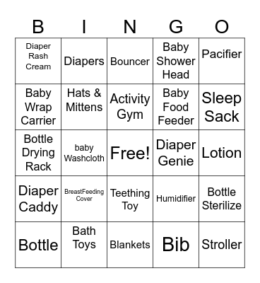 Baby Bingo Card