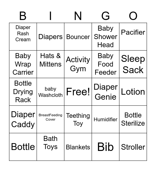 Baby Bingo Card