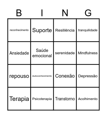 Nature Bingo Card