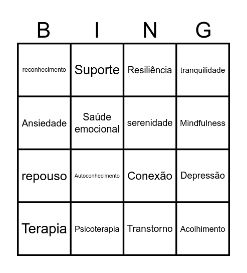 Nature Bingo Card