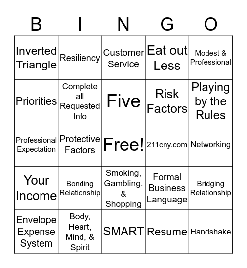 CTT Bingo Card