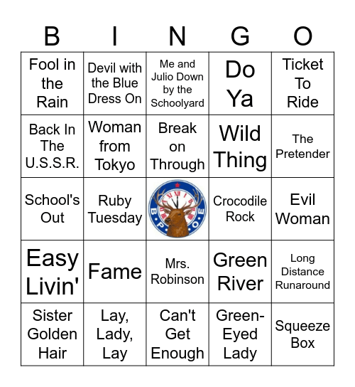 Classic Vinyl Bingo Card