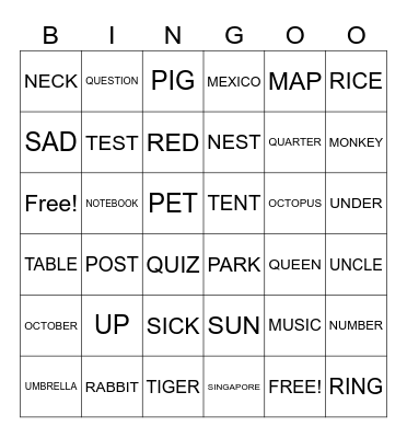 BINGO Card