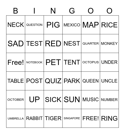 BINGO Card