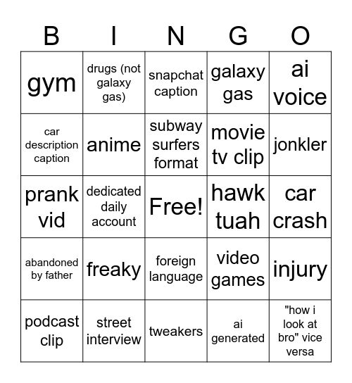 braaaainrot Bingo Card