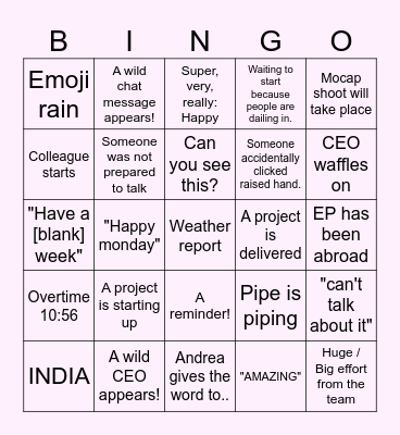 Office bingo 2025 Bingo Card