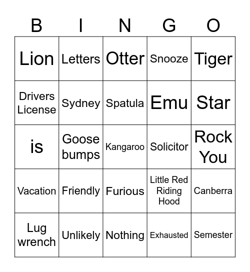 Bingo Card