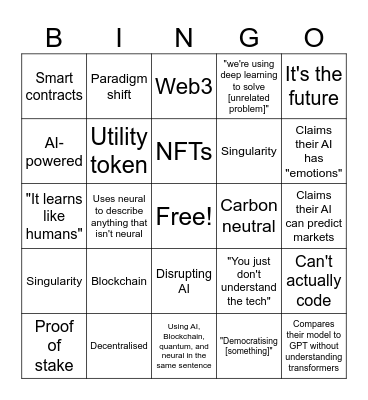 Crypto Bro Bingo Card