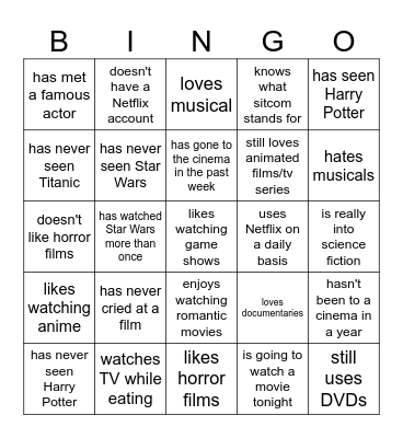 Find someone who... Bingo Card