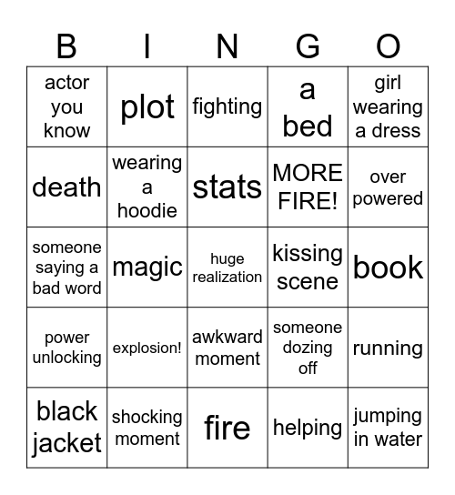 did you find this while watching? Bingo Card