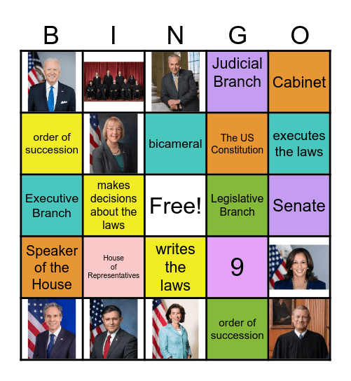 LEADERS OF US GOVERNMENT Bingo Card