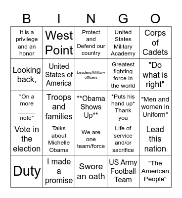 Barack's Bingo Card Bingo Card