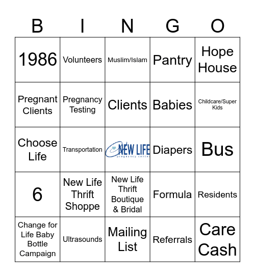 BINGO FOR LIFE Bingo Card