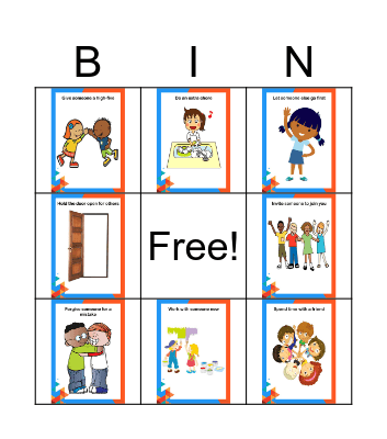 Being kind  and friendly Bingo Card