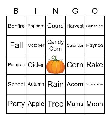 ELL Bingo Fall Bingo Card