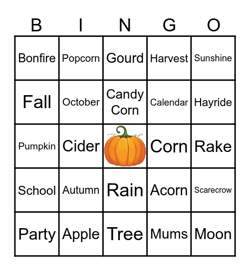 ELL Bingo Fall Bingo Card