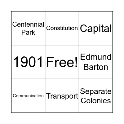 Federation Bingo Card