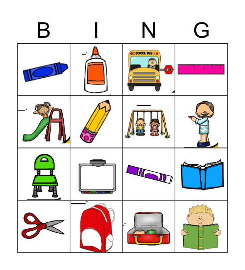 Back to School Bingo Card