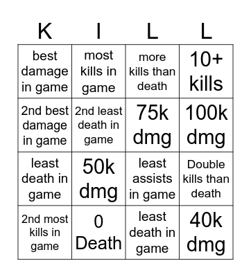 Paladins Flanker Bingo Card