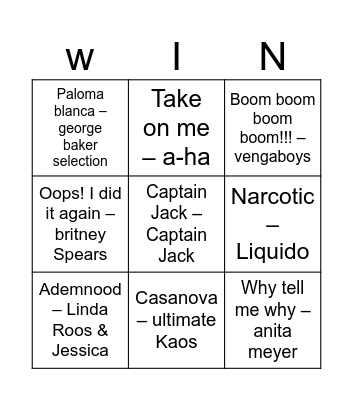 laten we lekker dansen Bingo Card