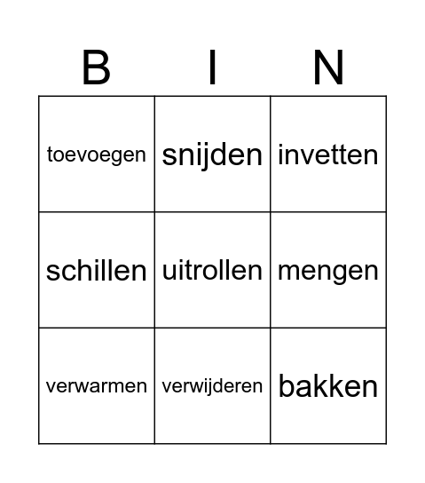 Appeltaart Bingo Card