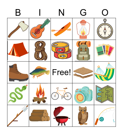 Camping Bingo Card