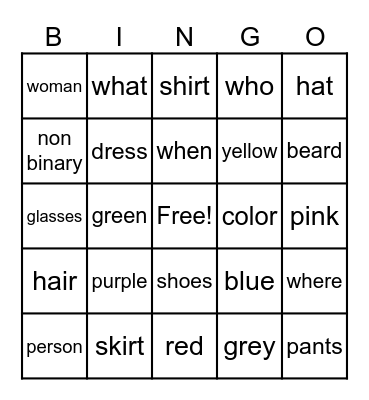unit 1.8 bingo Card
