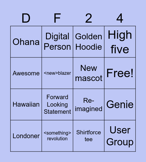 DF24 Bingo Card