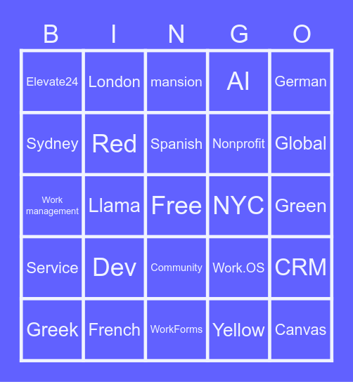 monday community Bingo Card