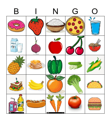 Food & Drink Bingo Card