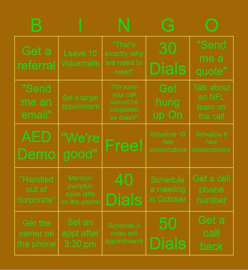 Phone Block Bingo Card